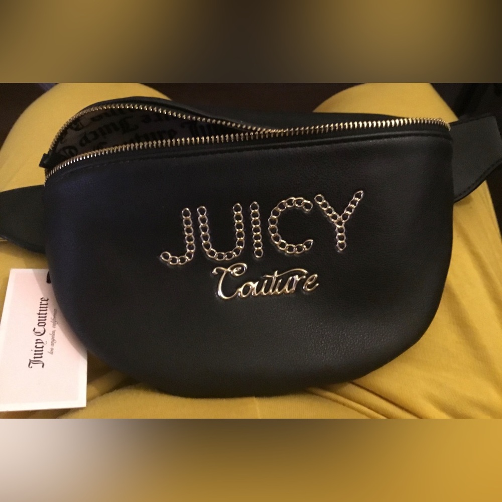 🆕️ Juicy Couture Black & Gold Lime Light Belt Bag